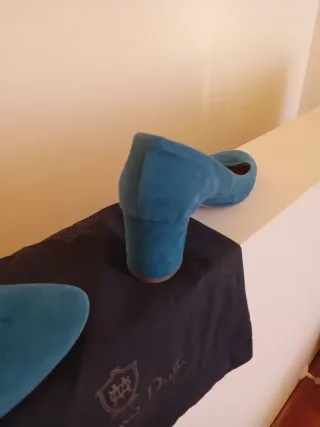 Zapatos tacón Massimo Dutti verde talla 38