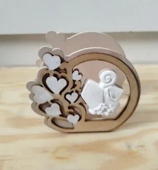 Decorazione Prima Comunione Legno Cuori