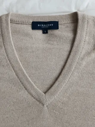 Jersey Burberry London V-Neck Beige Talla S