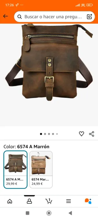 Bolso bandolera cuero desgastado