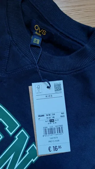 Felpa Aspen bambino 11-12 anni - 152cm - Nuova NWT