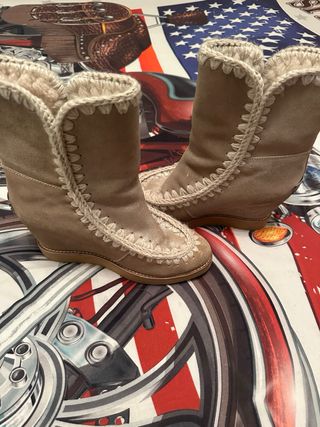 Botas Mou Beige/Dorado