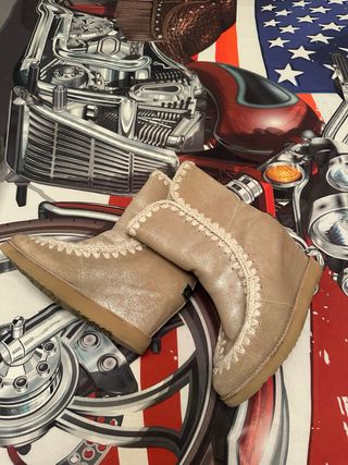 Botas Mou Beige/Dorado