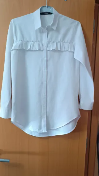 Camisa Zara Basic Blanca Talla S