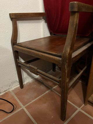 Sillón antiguo butaca madera y terciopelo