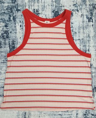 Top BDG Rayas Rojas y Rosas sin Mangas