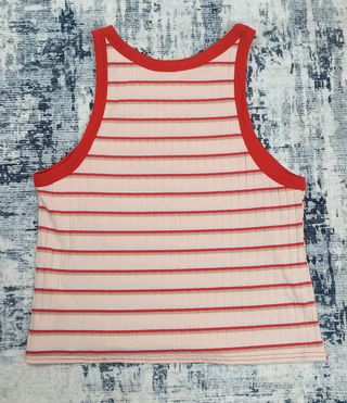 Top BDG Rayas Rojas y Rosas sin Mangas