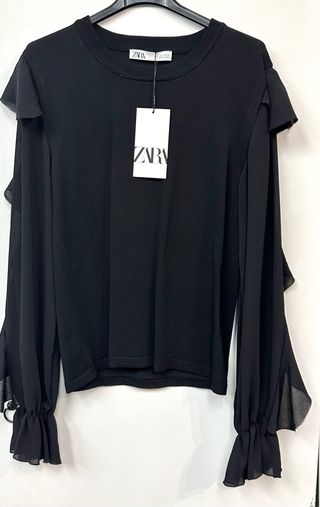 Jersey Zara fiesta negro sedoso