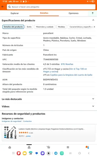 Cepillo Eléctrico Limpieza con Accesorios nuevo pr