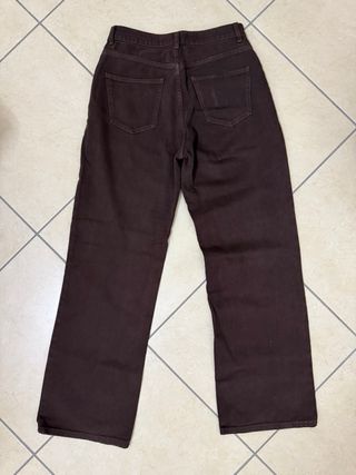 Jeans vita alta marroni wide leg