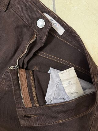 Jeans vita alta marroni wide leg