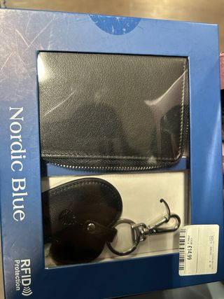 Cartera RFID Nordic Blue Negra + Llavero
