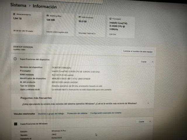 Ordenador Dell Optiplex 3060