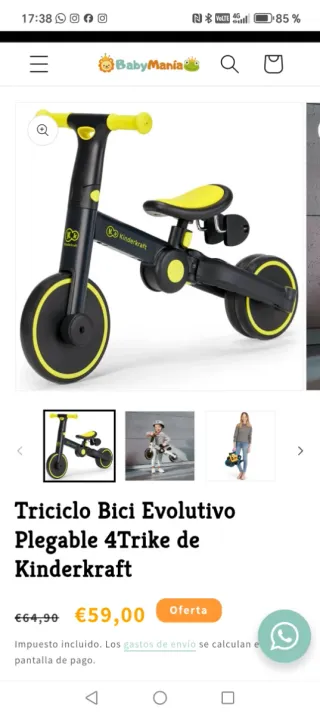 Bicicleta infantil 3 en 1 Kinderkraft