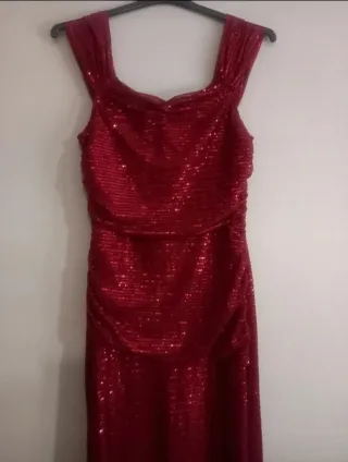 Vestido de fiesta lentejuelas rojo