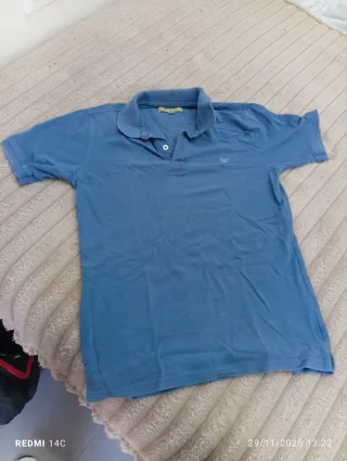 Camisa Polo Massimo Dutti Azul Talla M