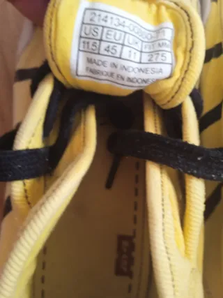 Zapatillas Levis Amarillas Talla 45