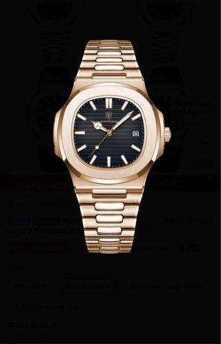 Reloj de Lujo Negro y Dorado