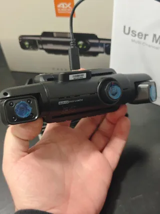 Dashcam 360° 3 Cámaras Delantera y Trasera