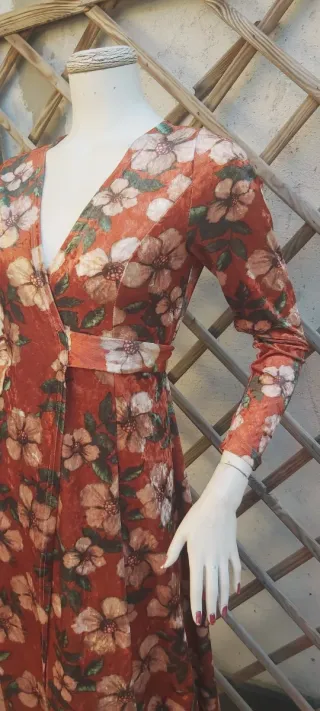 Abito incrociato Paccio vellutino floreale