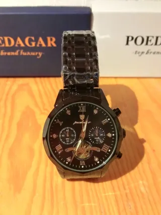 Orologio Poedagar Nero e Oro di Lusso da Uomo