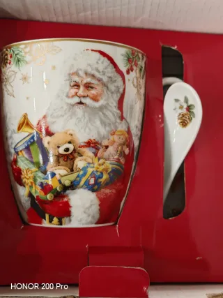 Tazza, cucchiaino e sottobicchiere Natale