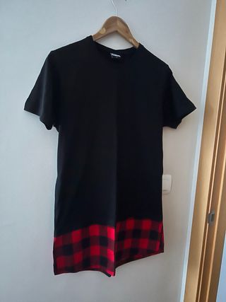 Camiseta larga urbana cuadros