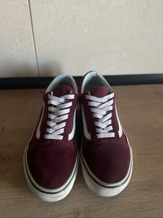 Zapatillas Vans plataforma burdeos