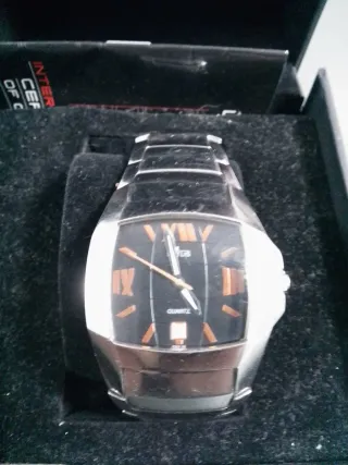 Reloj Lotus Hombre Negro y Plateado