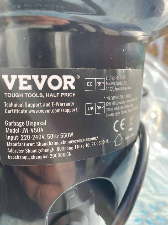 Triturador de basura VEVOR JW-V50A