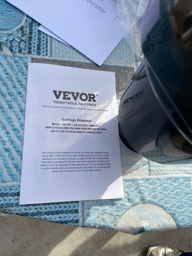 Triturador de basura VEVOR JW-V50A