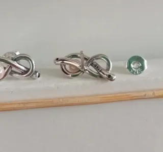 Pendientes Nudo Infinito Perla Rosa Plata