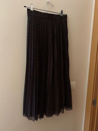 Falda midi plisada floral