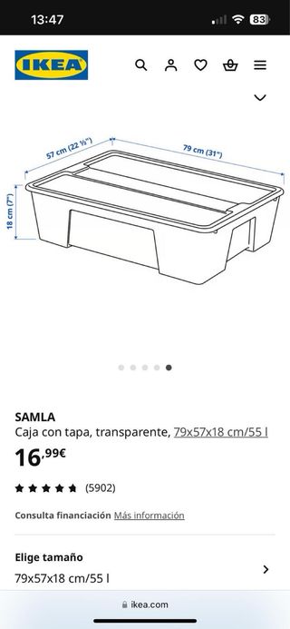 Caja de plástico transparente Ikea