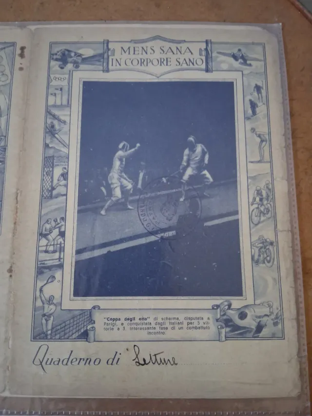 Pagina copertina fascismo Mussolini Italia Bella