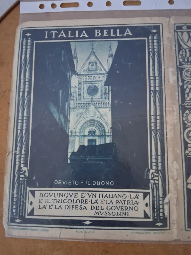 Pagina copertina fascismo Mussolini Italia Bella