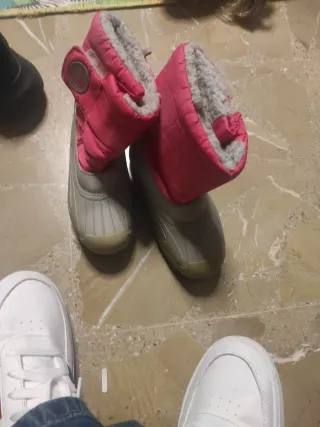 Botas de nieve grises y rosas número 30