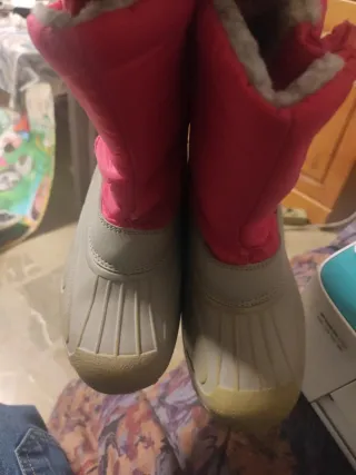 Botas de nieve grises y rosas número 30