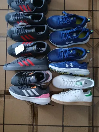 Lote Zapatillas Adidas Grises y Rojas