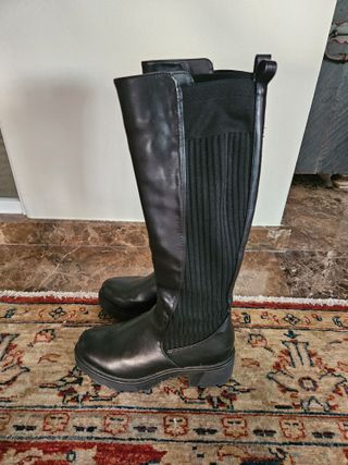 Botas altas mujer negras tacón plataforma