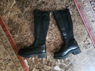 Botas altas mujer negras tacón plataforma