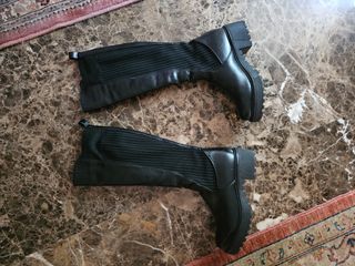 Botas altas mujer negras tacón plataforma