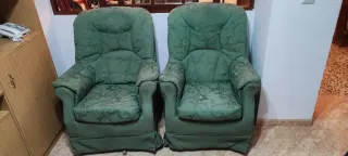 Conjunto Sofá y Sillones Verde