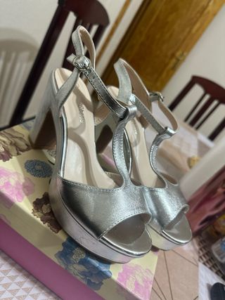 Sandalias de fiesta plateadas