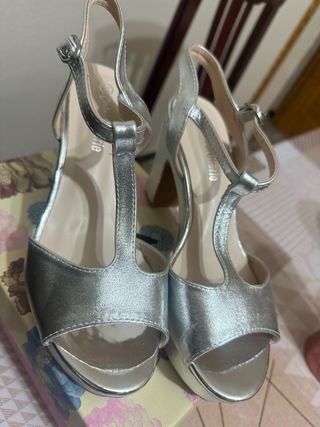 Sandalias de fiesta plateadas