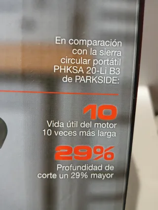 Sierra Circular Parkside 20V para Metal