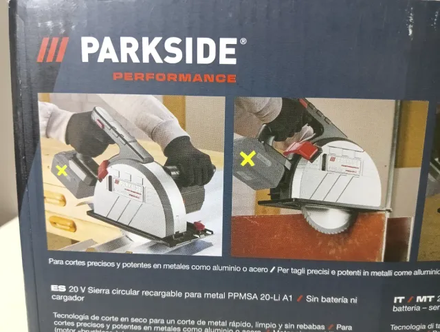 Sierra Circular Parkside 20V per Metallo