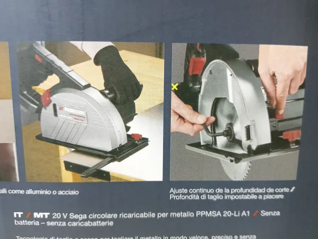 Sierra Circular Parkside 20V per Metallo