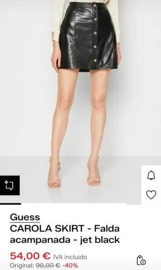 Falda Guess Negra Botones