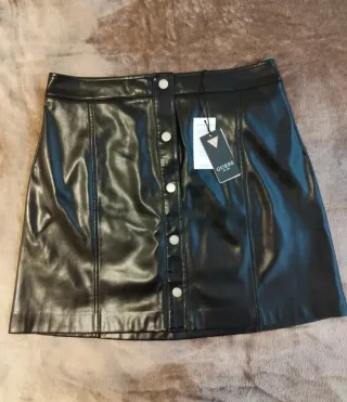 Falda Guess Negra Botones